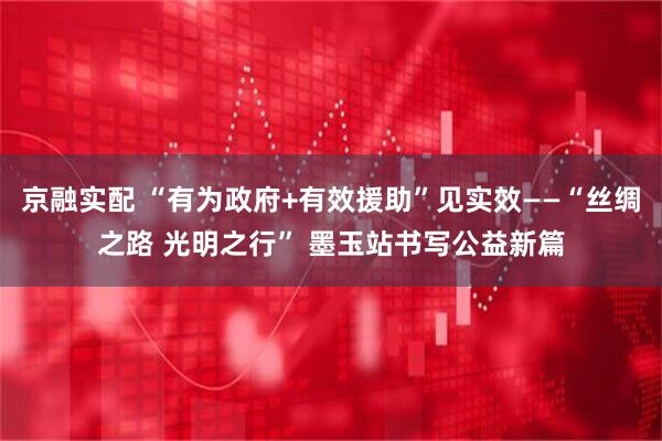 京融实配 “有为政府+有效援助”见实效——“丝绸之路 光明之行” 墨玉站书写公益新篇