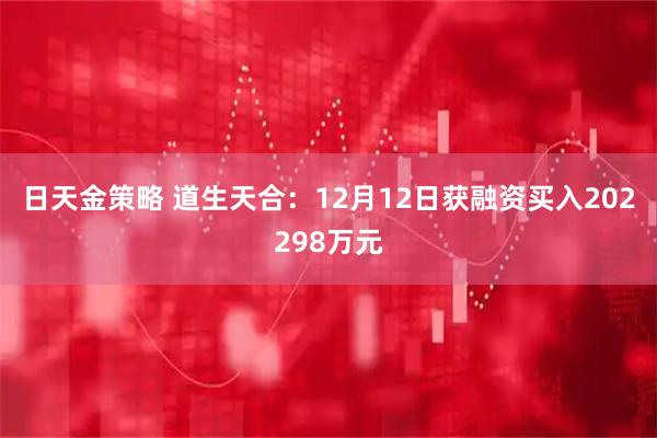 日天金策略 道生天合：12月12日获融资买入202298万元